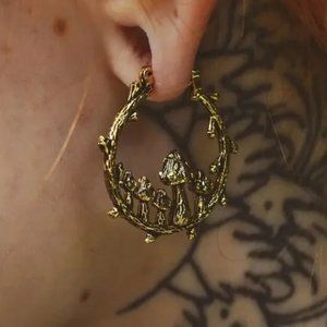 Anthro Mushroom Statement Earrings